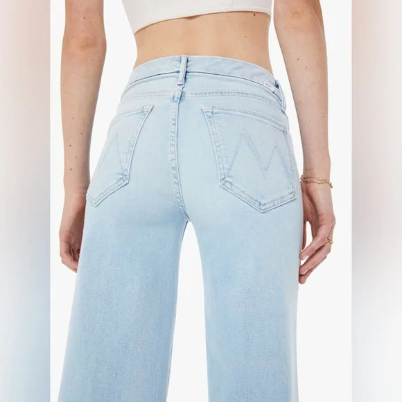 MOTHER THE ROLLER SNEAK BALL'S IN YOUR COURT WIDE LEG JEANS 32 14 High Rise - Picture 3 of 15